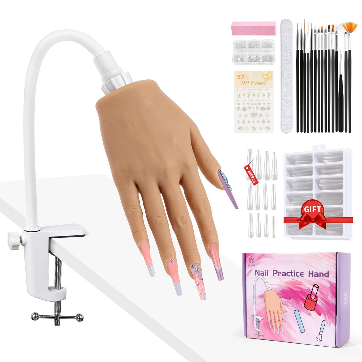 Realistic Silicone Nail Practice Hand for Beginners – Flexible & Durable Training Mannequin for Nail Techs Avelisse