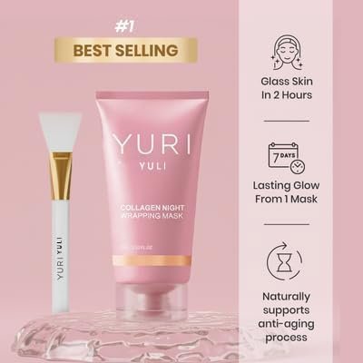 Official YURI Collagen Overnight Wrapping Peel Off Face Mask – Anti-Aging Night Mask for Fine Lines & Dullness Avelisse
