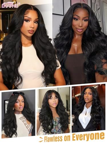 HANNE Yaki Curly V Part Wig - 26 Inch Fluffy Wavy Flip Curls Synthetic Half Wig for Black Women (Natural Black) Avelisse