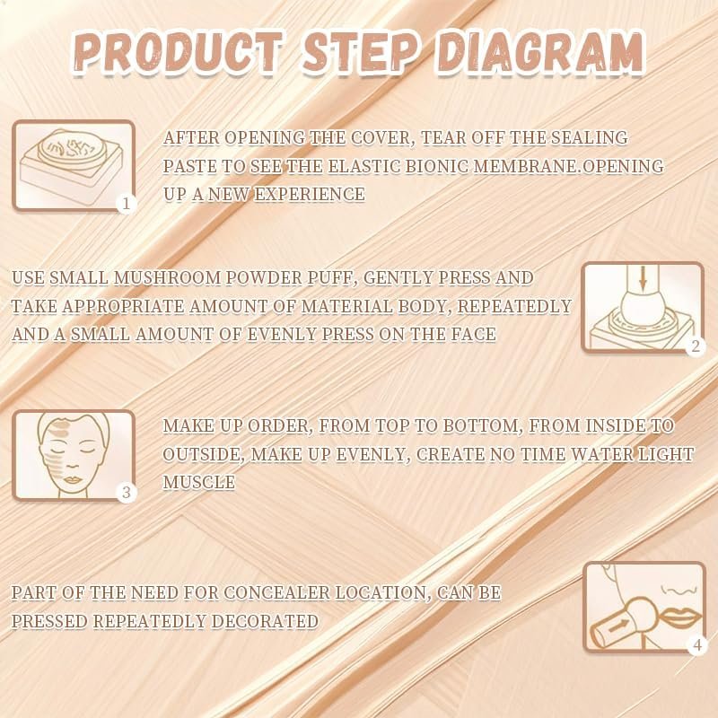 Hush Natural Glow Foundation for Mature Skin – 2026 Mushroom Head Air Cushion CC Cream, Full Coverage Long-Lasting BB Cream for Older Women, Natural Radiant Glow for Light/Medium Warm Tone Skin Avelisse