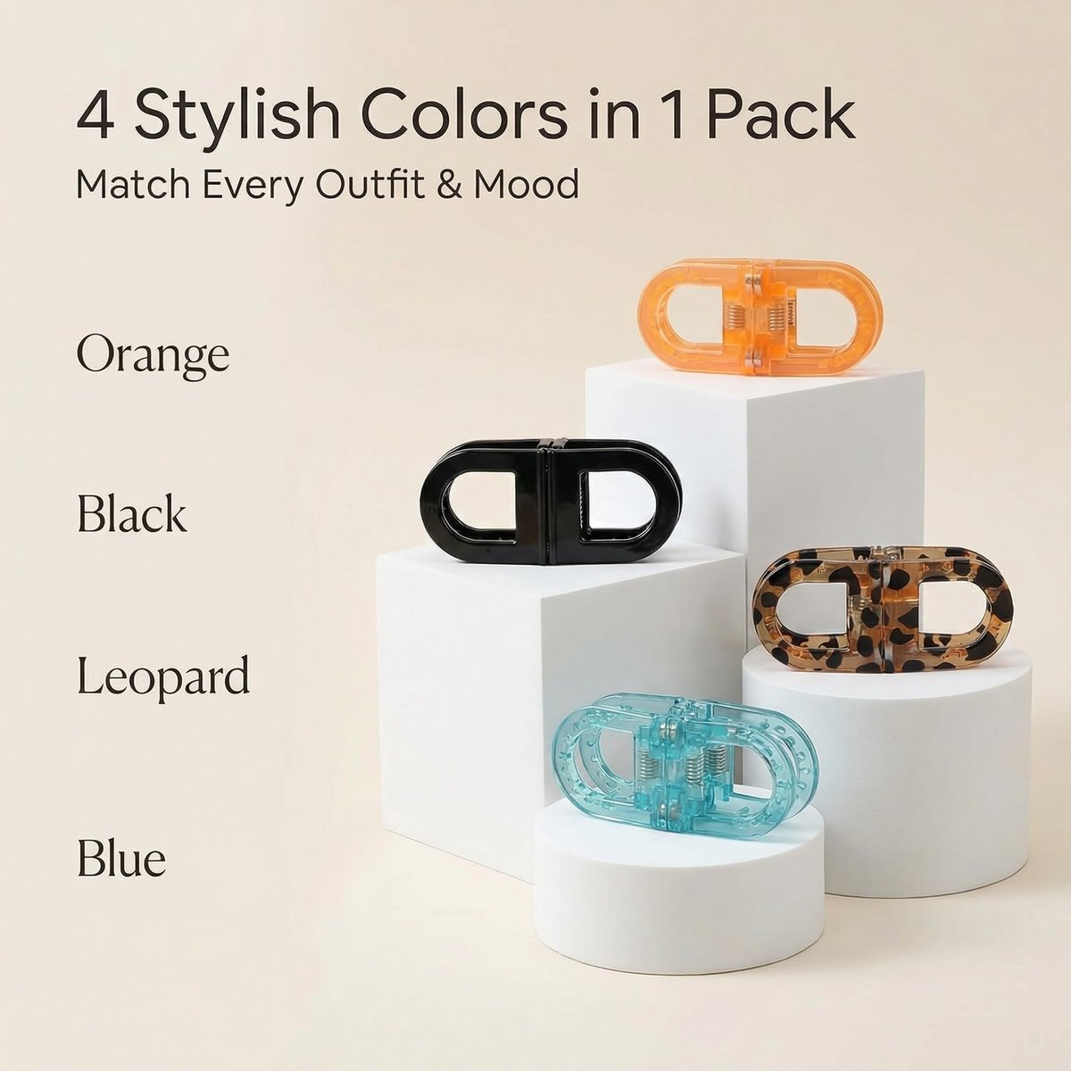 KYWYOYOU Magnetic Hair Clips - 4 Pack No-Slip Auto-Closure Styling Clips for Women and Girls, Compact Bow Design, Durable Satin Ribbon, Mixed Colors (Peach, Nude, Beige) Avelisse