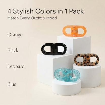 KYWYOYOU Magnetic Hair Clips - 4 Pack No-Slip Auto-Closure Styling Clips for Women and Girls, Compact Bow Design, Durable Satin Ribbon, Mixed Colors (Peach, Nude, Beige) Avelisse