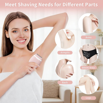 2026 Electric Razor for Women – Cordless Mini Trimmer, 3 Blades, Wet/Dry, Painless Shaver for Face, Bikini, Arms, Legs – Travel-Friendly, Sensitive Skin