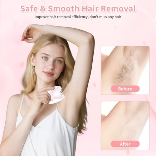 MIRAIWATIMO Epilator for Women - 2 Speeds Smooth Skin Face Epilators with LED, Cordless Electric Hair Remover for Armpit, Leg, Bikini Area, Arm, Facial Hair Removal (Pink) Avelisse