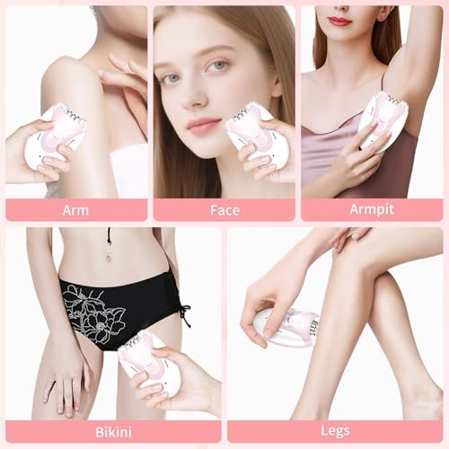 MIRAIWATIMO Epilator for Women - 2 Speeds Smooth Skin Face Epilators with LED, Cordless Electric Hair Remover for Armpit, Leg, Bikini Area, Arm, Facial Hair Removal (Pink) Avelisse