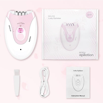 MIRAIWATIMO Epilator for Women - 2 Speeds Smooth Skin Face Epilators with LED, Cordless Electric Hair Remover for Armpit, Leg, Bikini Area, Arm, Facial Hair Removal (Pink) Avelisse