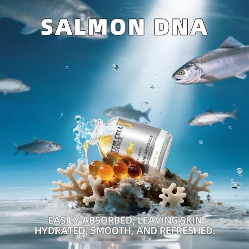 Salmon DNA Serum with PDRN - Microneedling Ampoule for Wrinkles, Scars, and Skin Repair - Anti-Aging Hydration Booster, Firming Serum with Derma Roller and Pen for Radiant Face or Body - 1 oz Avelisse