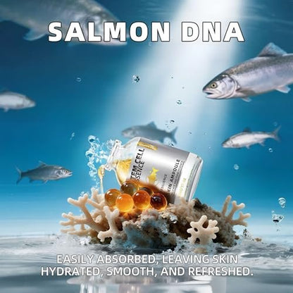 Salmon DNA Serum with PDRN - Microneedling Ampoule for Wrinkles, Scars, and Skin Repair - Anti-Aging Hydration Booster, Firming Serum with Derma Roller and Pen for Radiant Face or Body - 1 oz Avelisse