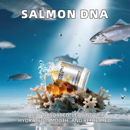 Salmon DNA Serum with PDRN - Microneedling Ampoule for Wrinkles, Scars, and Skin Repair - Anti-Aging Hydration Booster, Firming Serum with Derma Roller and Pen for Radiant Face or Body - 1 oz Avelisse