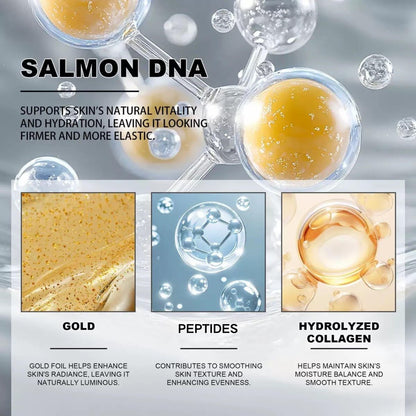 Salmon DNA Serum with PDRN - Microneedling Ampoule for Wrinkles, Scars, and Skin Repair - Anti-Aging Hydration Booster, Firming Serum with Derma Roller and Pen for Radiant Face or Body - 1 oz Avelisse