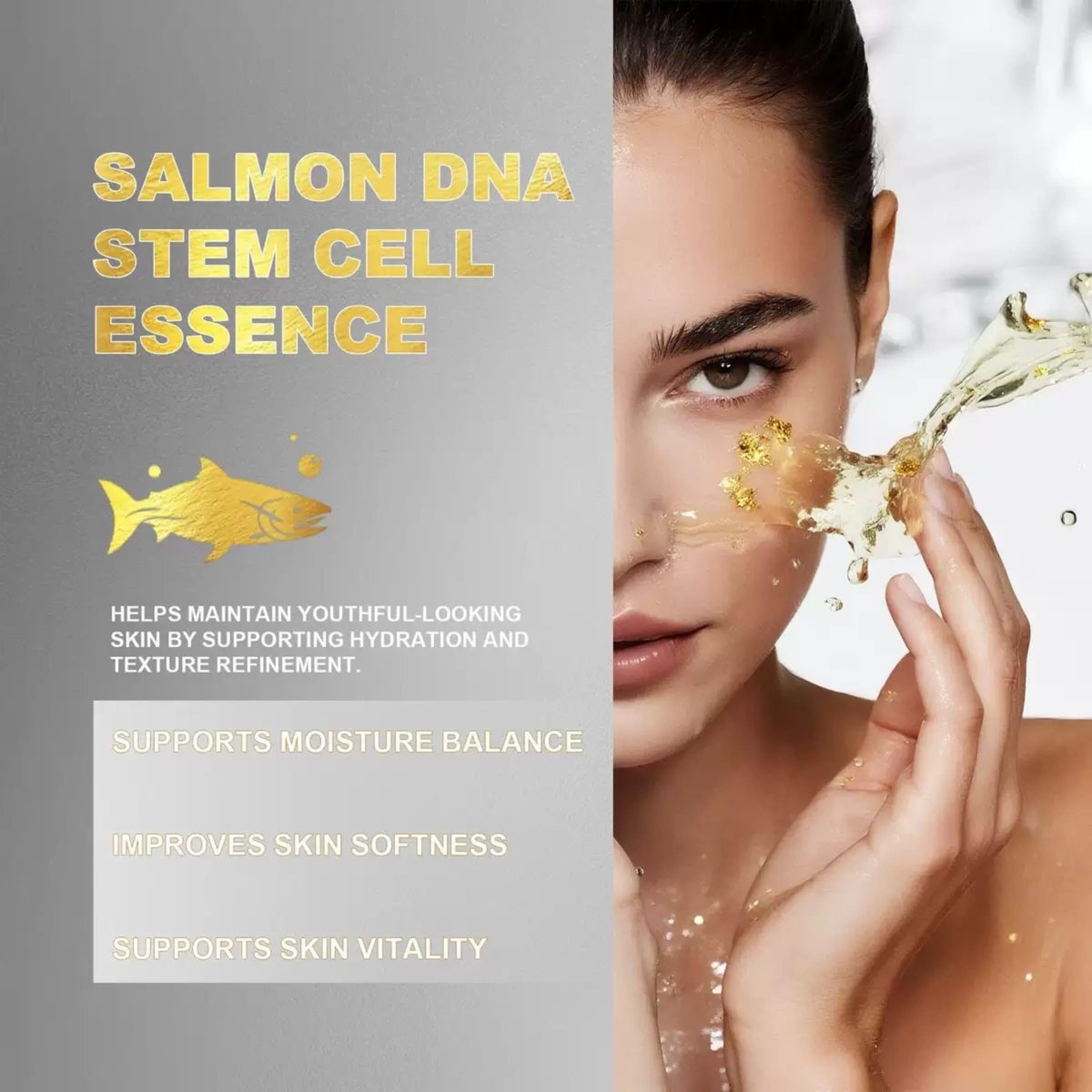 Salmon DNA Serum with PDRN - Microneedling Ampoule for Wrinkles, Scars, and Skin Repair - Anti-Aging Hydration Booster, Firming Serum with Derma Roller and Pen for Radiant Face or Body - 1 oz Avelisse