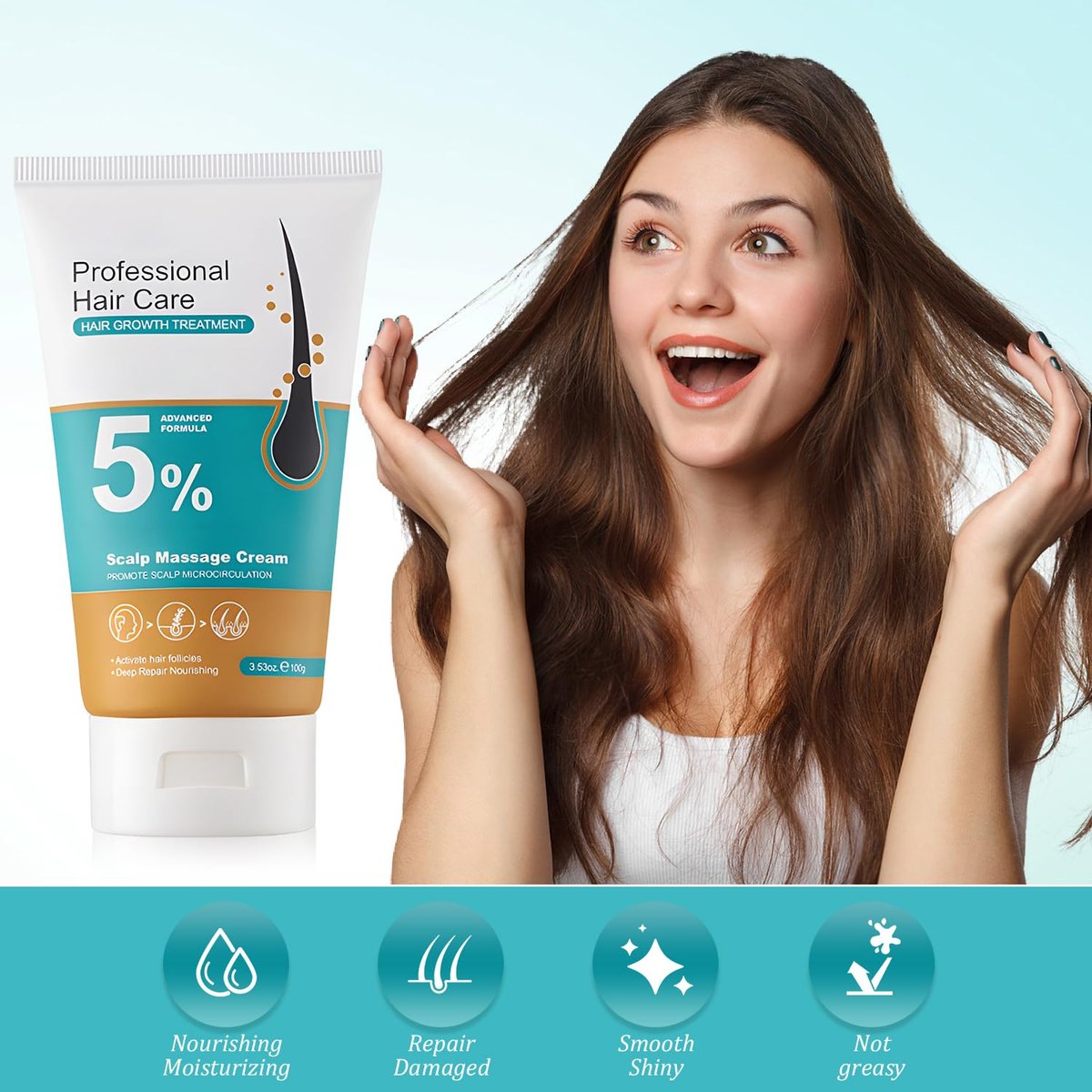 2-Pack Hair Growth Scalp Massage Cream with Rosemary & Biotin - Anti-Hair Loss Treatment for Men & Women - Strengthens Hair Roots Avelisse
