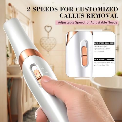 PALETTECH Electric Foot Callus Remover – Rechargeable Foot File Pedicure Kit for Hard, Dry, Cracked Skin – Professional At-Home Foot Care for Smooth Feet – Ideal Gift for Women and Men - görsel 8