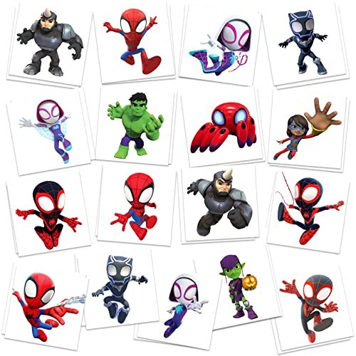 Spidey Birthday Party Supplies: 34Pcs Temporary Tattoos for Kids Goody Bag Treats - görsel 2