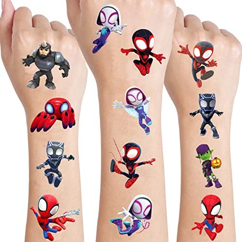 Spidey Birthday Party Supplies: 34Pcs Temporary Tattoos for Kids Goody Bag Treats - görsel 4