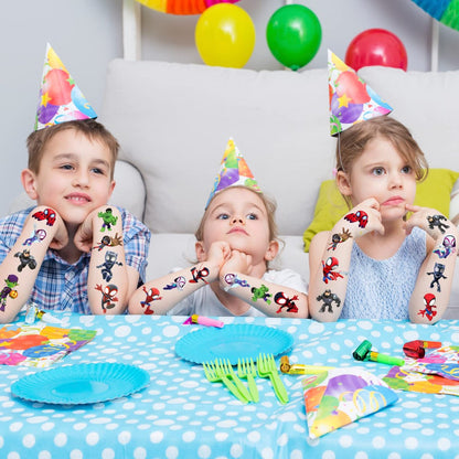 Spidey Birthday Party Supplies: 34Pcs Temporary Tattoos for Kids Goody Bag Treats