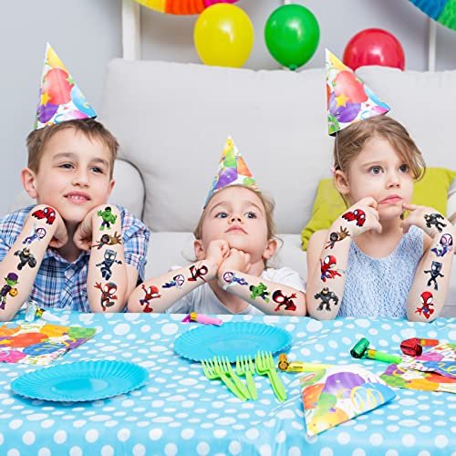 Spidey Birthday Party Supplies: 34Pcs Temporary Tattoos for Kids Goody Bag Treats - görsel 8