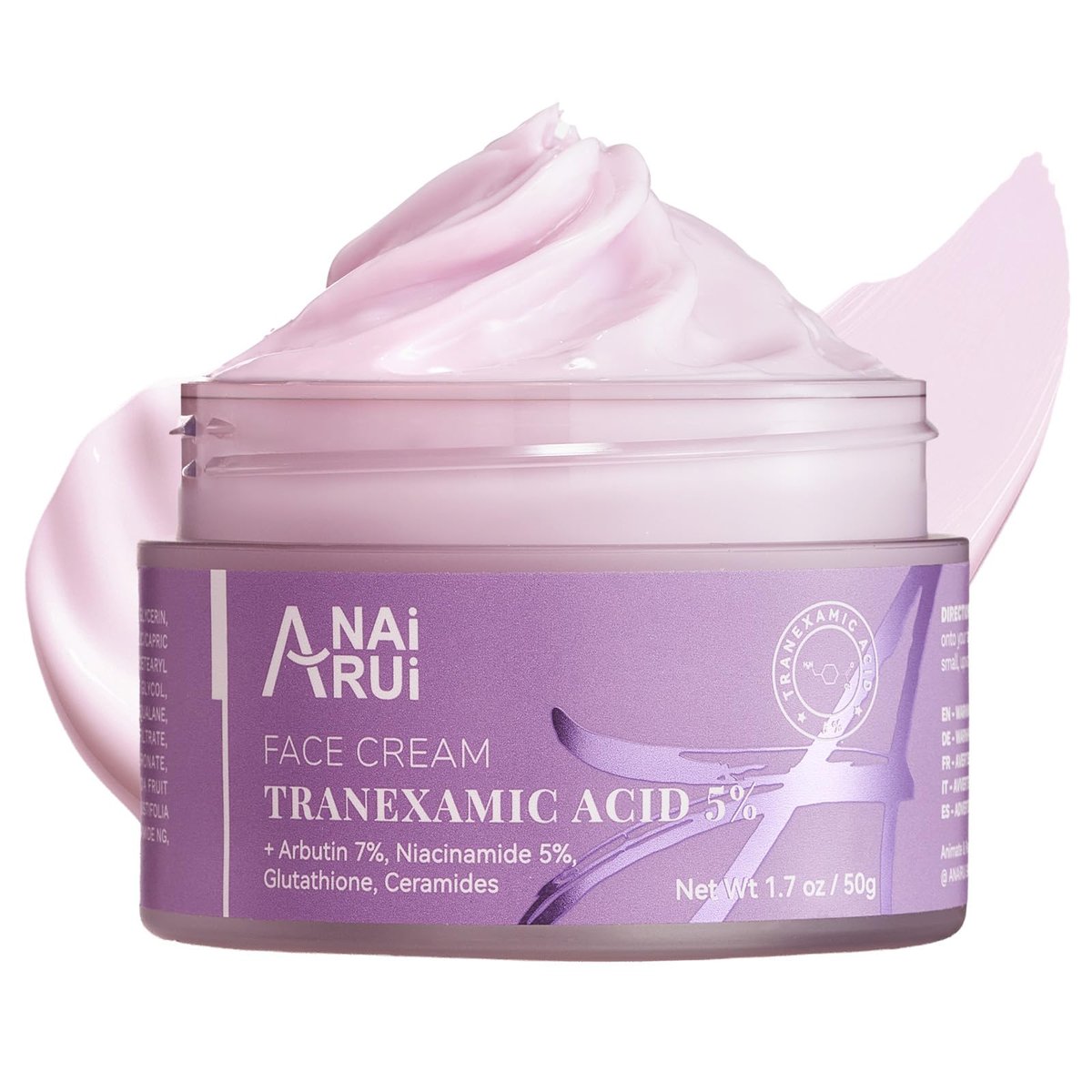 ANAI RUI Tranexamic Acid Cream with 70,000ppm Arbutin & 50,000ppm TXA, 5% Niacinamide - Dark Spot Corrector for Smooth & Even-Looking Skin, 1.7 oz Avelisse