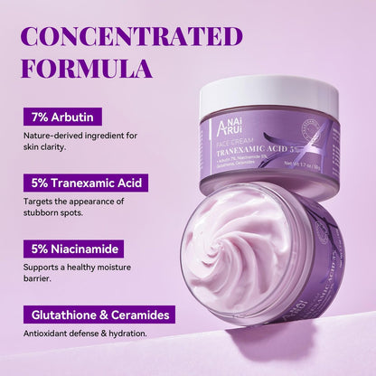 ANAI RUI Tranexamic Acid Cream with 70,000ppm Arbutin & 50,000ppm TXA, 5% Niacinamide - Dark Spot Corrector for Smooth & Even-Looking Skin, 1.7 oz Avelisse