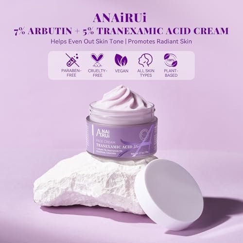 ANAI RUI Tranexamic Acid Cream with 70,000ppm Arbutin & 50,000ppm TXA, 5% Niacinamide - Dark Spot Corrector for Smooth & Even-Looking Skin, 1.7 oz Avelisse