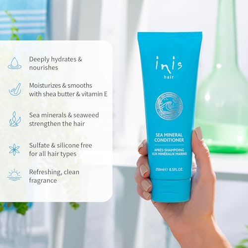 Inis the Energy of the Sea - Sea Mineral Conditioner, Silicone Free with Seaweed Extracts, Shea Butter & Hyaluronic Acid, Ocean Fresh Scent, 8.5 fl oz Avelisse