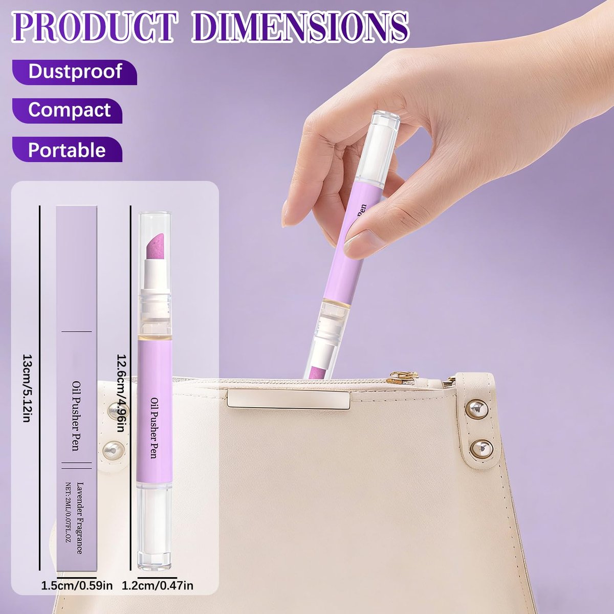 2-in-1 Cuticle Oil Pusher Pen - Ceramic Cuticle Remover for Nails, Nail Care Buffer for Hangnails, Dry & Damaged Nails, Moisturize, Polish, Brighten (2-Pack) - görsel 13