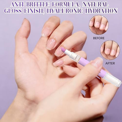 2-in-1 Cuticle Oil Pusher Pen - Ceramic Cuticle Remover for Nails, Nail Care Buffer for Hangnails, Dry & Damaged Nails, Moisturize, Polish, Brighten (2-Pack)