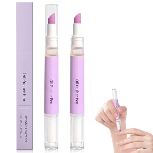 2-in-1 Cuticle Oil Pusher Pen - Ceramic Cuticle Remover for Nails, Nail Care Buffer for Hangnails, Dry & Damaged Nails, Moisturize, Polish, Brighten (2-Pack) - görsel 2