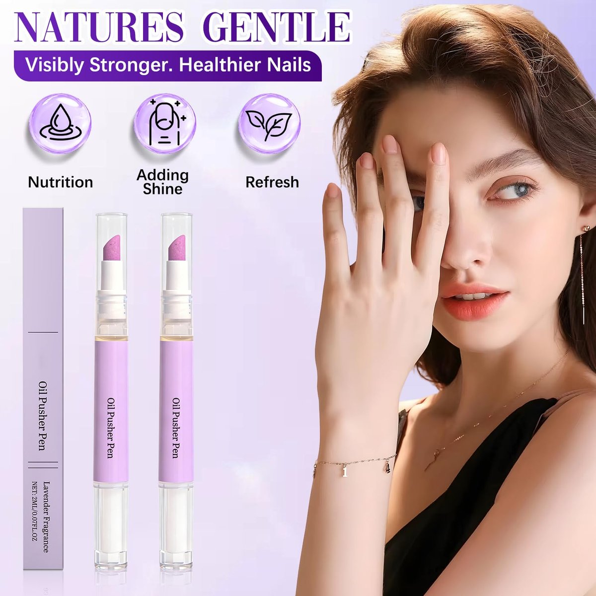 2-in-1 Cuticle Oil Pusher Pen - Ceramic Cuticle Remover for Nails, Nail Care Buffer for Hangnails, Dry & Damaged Nails, Moisturize, Polish, Brighten (2-Pack) - görsel 7