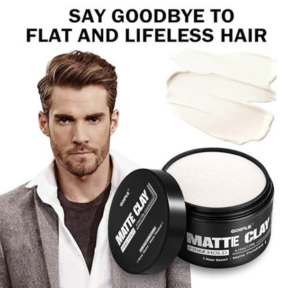 Goiple Men's Hair Styling Clay – Firm Hold, Matte Finish, Natural Ingredients, 4.23 oz