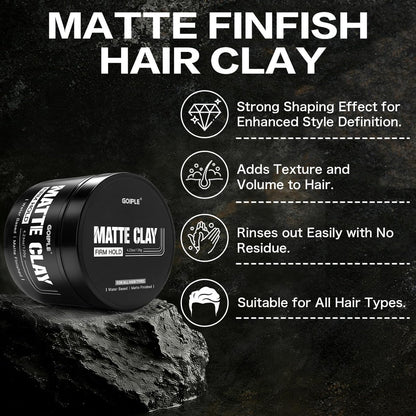 Goiple Men's Hair Styling Clay – Firm Hold, Matte Finish, Natural Ingredients, 4.23 oz