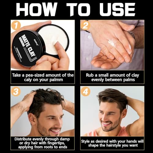 Goiple Men's Hair Styling Clay – Firm Hold, Matte Finish, Natural Ingredients, 4.23 oz - görsel 12
