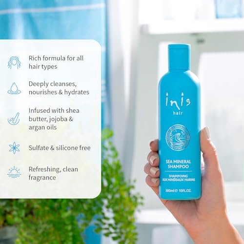 Inis the Energy of the Sea Sea Mineral Shampoo – Hydrating Marine Shampoo with Seaweed Extracts, Argan Oil & Hyaluronic Acid for Women and Men, Clean Ocean Fresh Scent, 300ml Avelisse