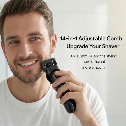 14-in-1 Adjustable Guides Comb Compatible with OneBlade QP2520 QP2530 QP2620 QP2630 QP2724 QP2834, Includes 0.4-10mm Adjustable Comb, 1/3/5mm Guards and Body Comb, Replacement Trimmer Guard Attachment Avelisse