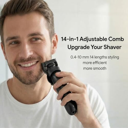 14-in-1 Adjustable Guides Comb Compatible with OneBlade QP2520 QP2530 QP2620 QP2630 QP2724 QP2834, Includes 0.4-10mm Adjustable Comb, 1/3/5mm Guards and Body Comb, Replacement Trimmer Guard Attachment Avelisse