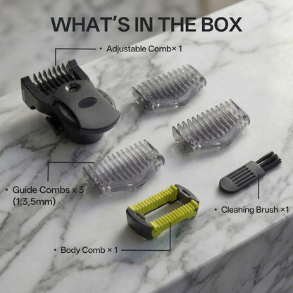 14-in-1 Adjustable Guides Comb Compatible with OneBlade QP2520 QP2530 QP2620 QP2630 QP2724 QP2834, Includes 0.4-10mm Adjustable Comb, 1/3/5mm Guards and Body Comb, Replacement Trimmer Guard Attachment Avelisse