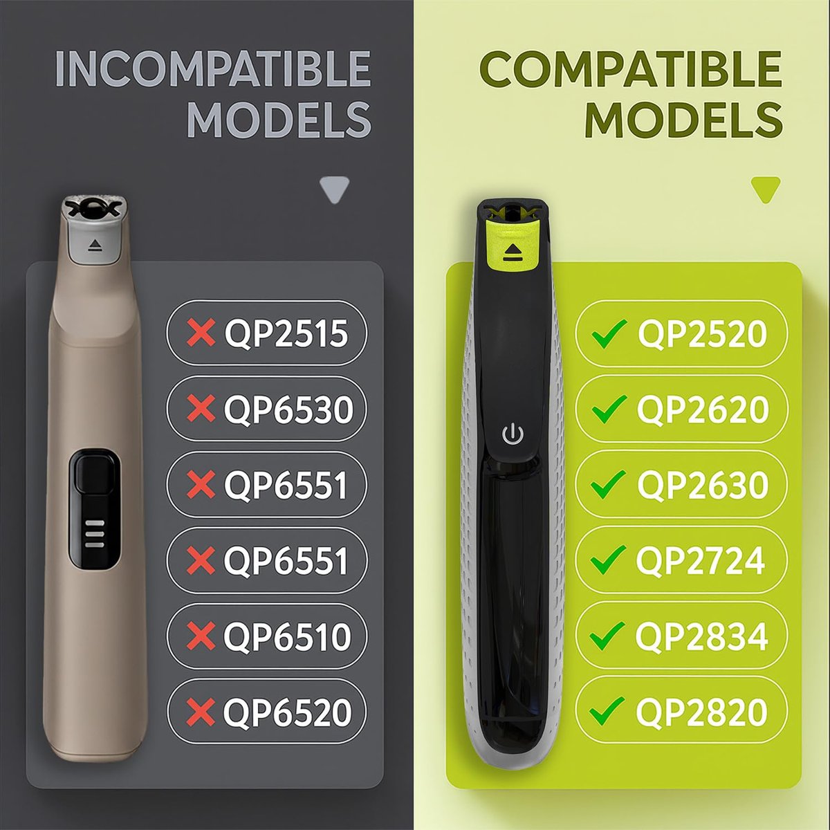 14-in-1 Adjustable Guides Comb Compatible with OneBlade QP2520 QP2530 QP2620 QP2630 QP2724 QP2834, Includes 0.4-10mm Adjustable Comb, 1/3/5mm Guards and Body Comb, Replacement Trimmer Guard Attachment Avelisse