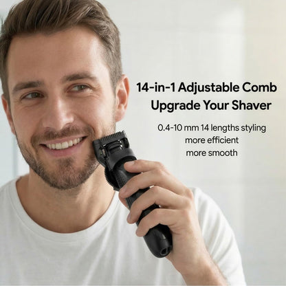 14-in-1 Adjustable Guides Comb Compatible with OneBlade QP2520 QP2530 QP2620 QP2630 QP2724 QP2834, Includes 0.4-10mm Adjustable Comb, 1/3/5mm Guards and Body Comb, Replacement Trimmer Guard Attachment Avelisse