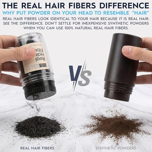 Hair Illusion Black Hair Fibers Kit with Water-Resistant Spray & Applicator – Natural Coverage for Thinning Hair – 18g Avelisse