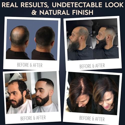 Hair Illusion Black Hair Fibers Kit with Water-Resistant Spray & Applicator – Natural Coverage for Thinning Hair – 18g Avelisse