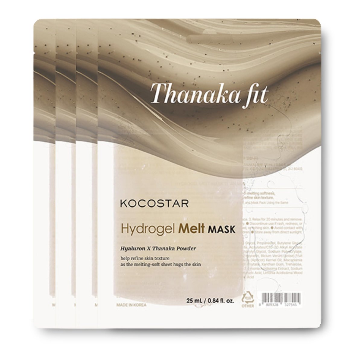 KOCOSTAR Thanaka Hydrogel Melt Mask with Eucalyptus Lyocell & Hyaluronic Acid – 4 Pack | Korean Skin Care - görsel 1