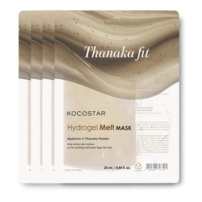 KOCOSTAR Thanaka Hydrogel Melt Mask with Eucalyptus Lyocell & Hyaluronic Acid – 4 Pack | Korean Skin Care