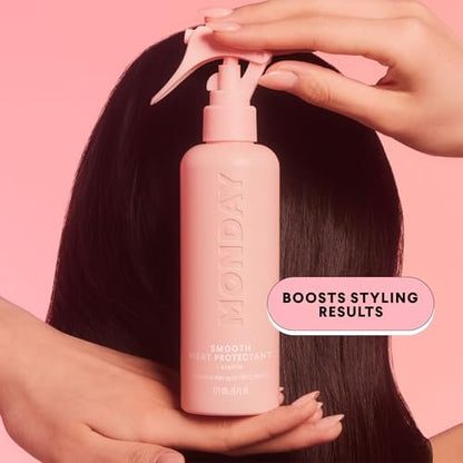 MONDAY HAIRCARE SMOOTH Heat Protectant with Keratin – 6 oz (Pack of 2) for a Smooth, Polished Finish
