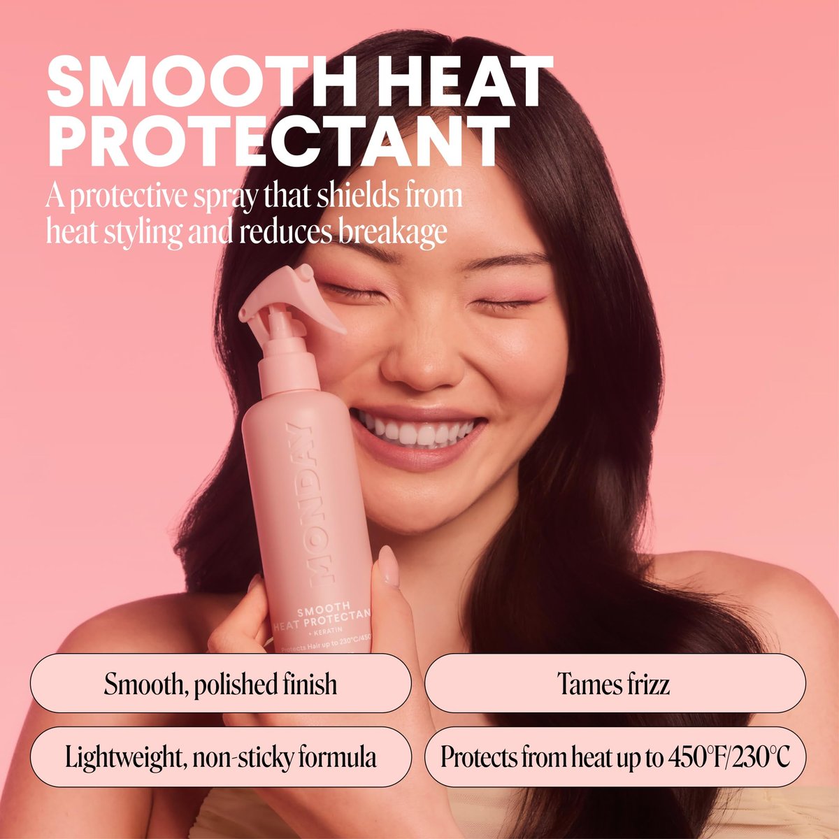 MONDAY HAIRCARE SMOOTH Heat Protectant with Keratin – 6 oz (Pack of 2) for a Smooth, Polished Finish - görsel 3