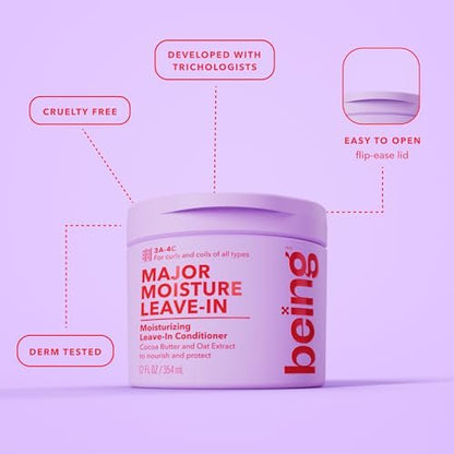 being MAJOR MOISTURE Moisturising Leave-In Conditioner 354mL (Pack of 2) Avelisse