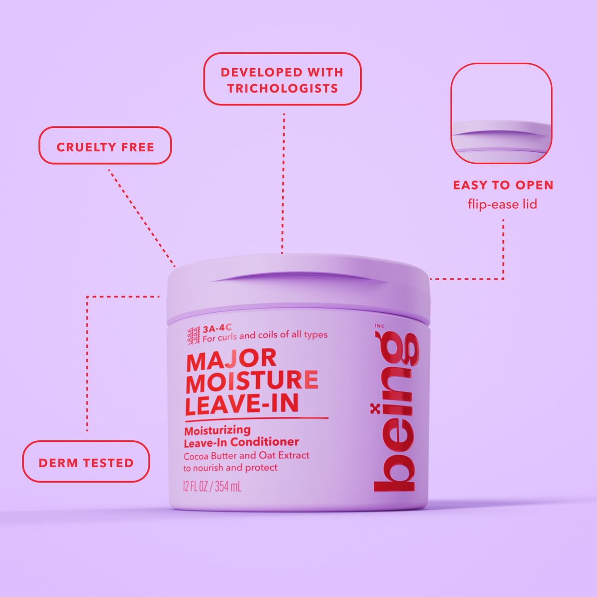 being MAJOR MOISTURE Moisturising Leave-In Conditioner 354mL (Pack of 2) Avelisse