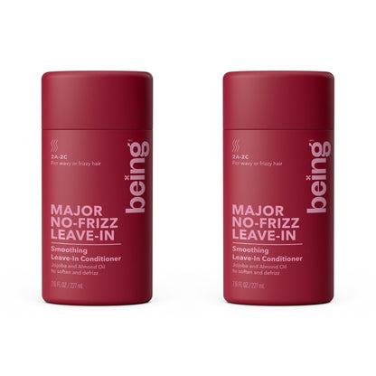 being MAJOR NO-FRIZZ Smoothing Leave-In Conditioner with Jojoba and Almond Oil – 15.4 Fl Oz (Pack of 2) Avelisse