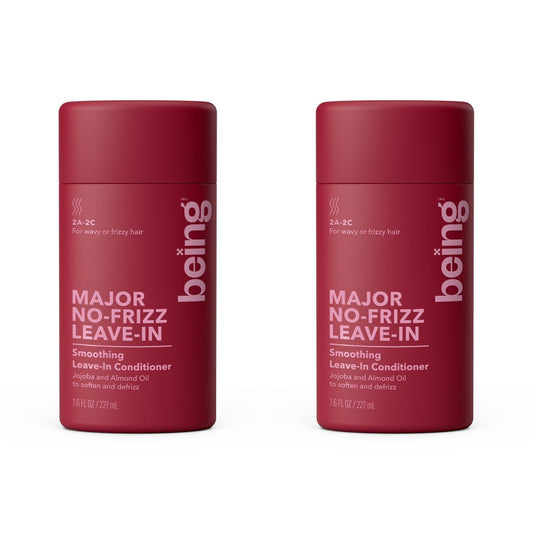 being MAJOR NO-FRIZZ Smoothing Leave-In Conditioner with Jojoba and Almond Oil – 15.4 Fl Oz (Pack of 2) Avelisse