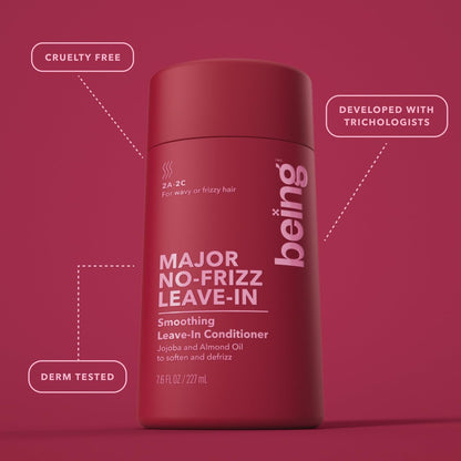 being MAJOR NO-FRIZZ Smoothing Leave-In Conditioner with Jojoba and Almond Oil – 15.4 Fl Oz (Pack of 2) Avelisse