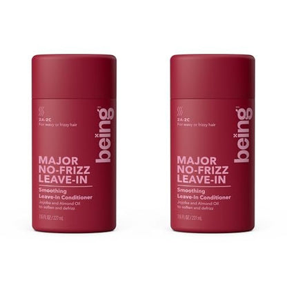 being MAJOR NO-FRIZZ Smoothing Leave-In Conditioner with Jojoba and Almond Oil – 15.4 Fl Oz (Pack of 2) Avelisse